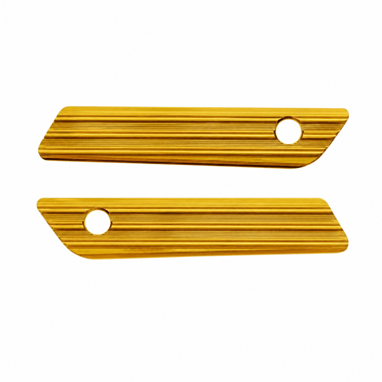 Gold saddlebag latch inserts