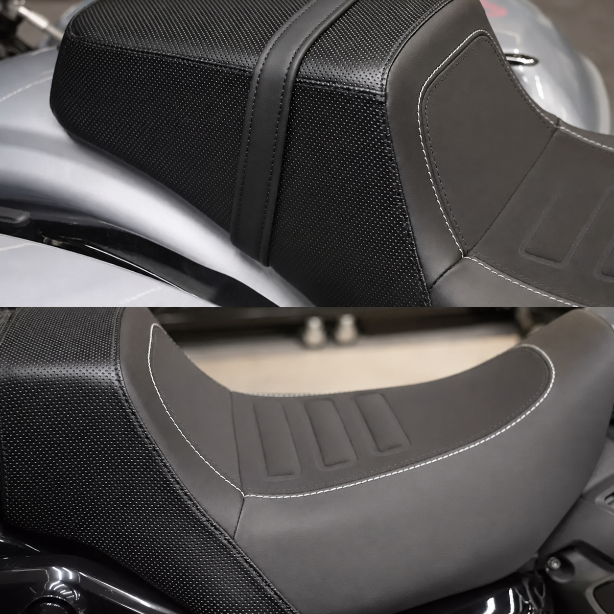 Nightster RH975 two-up seat material and stitching details