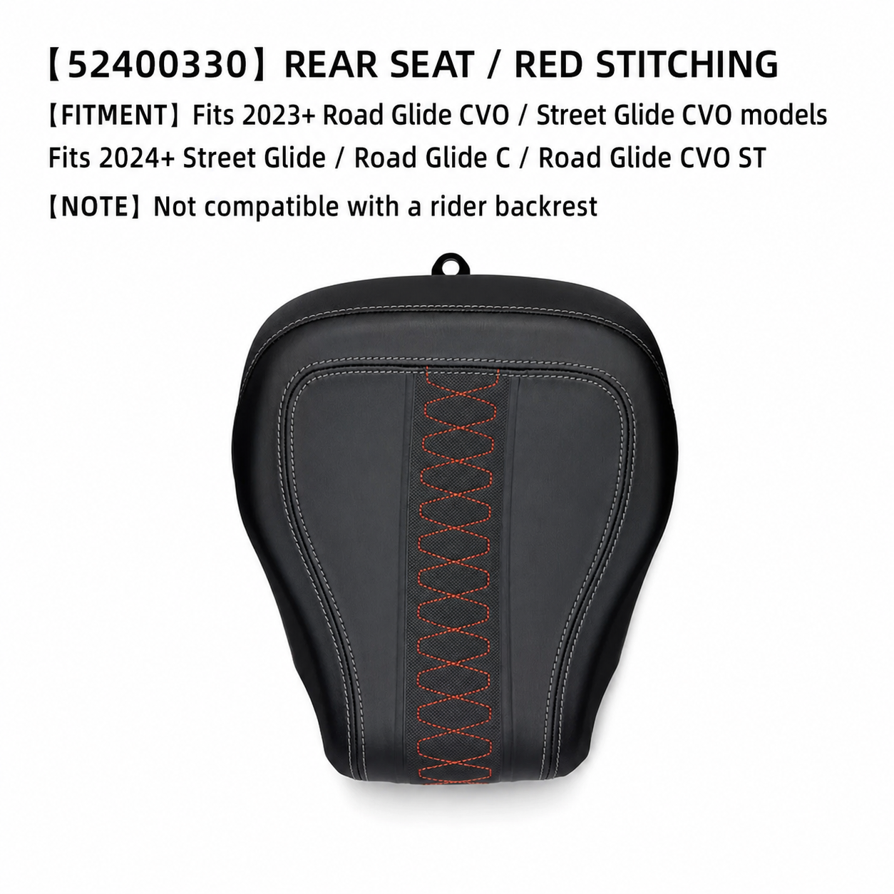 52400330 rear seat with red stitching