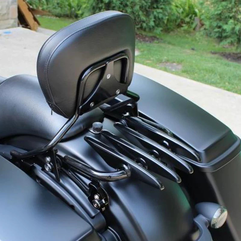 Black detachable luggage rack behind the passenger backrest