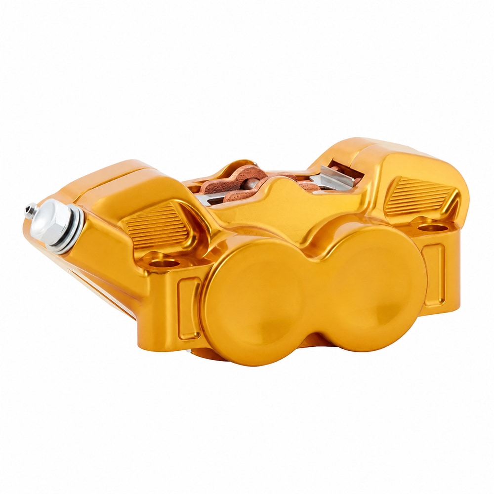 Gold 100mm Radial 4-Piston Caliper