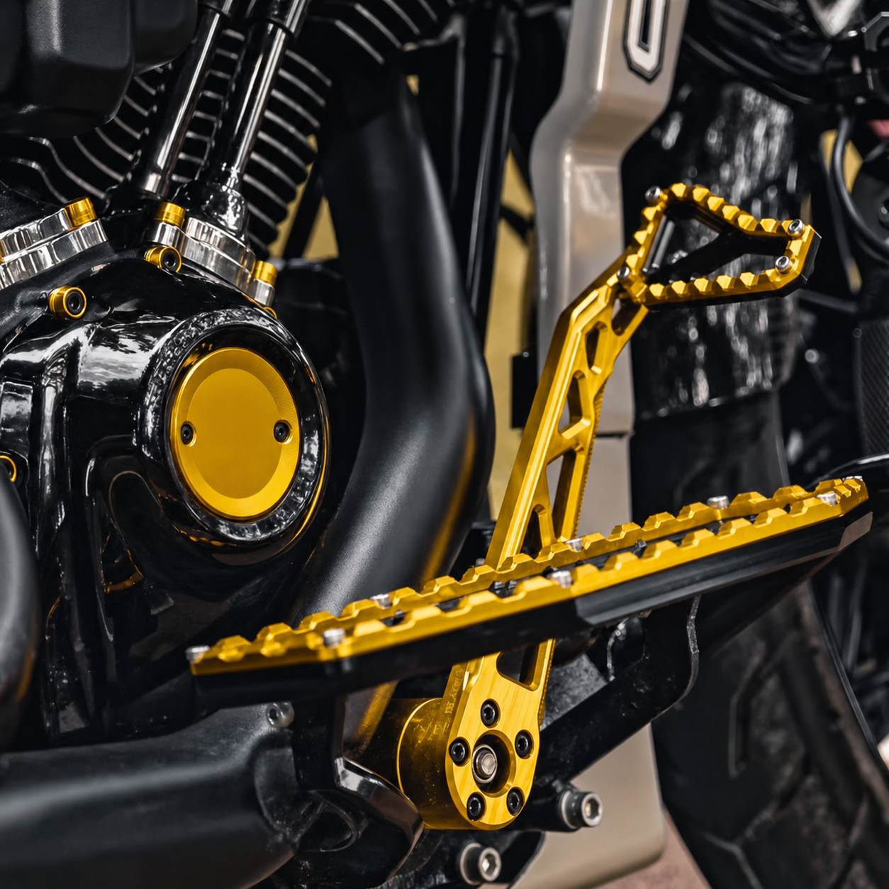 Harley-compatible CNC extended brake pedal