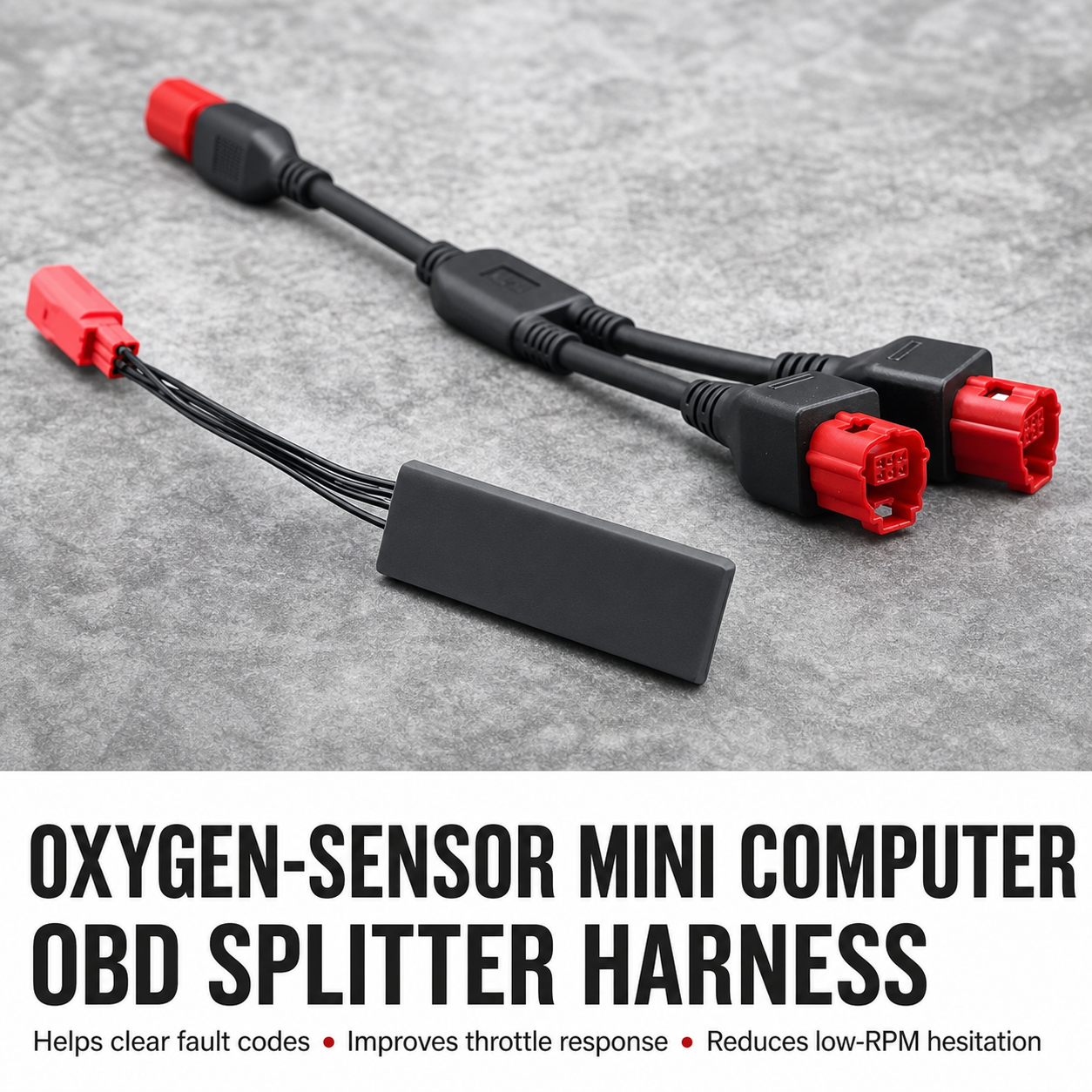 Oxygen sensor mini computer and OBD splitter harness