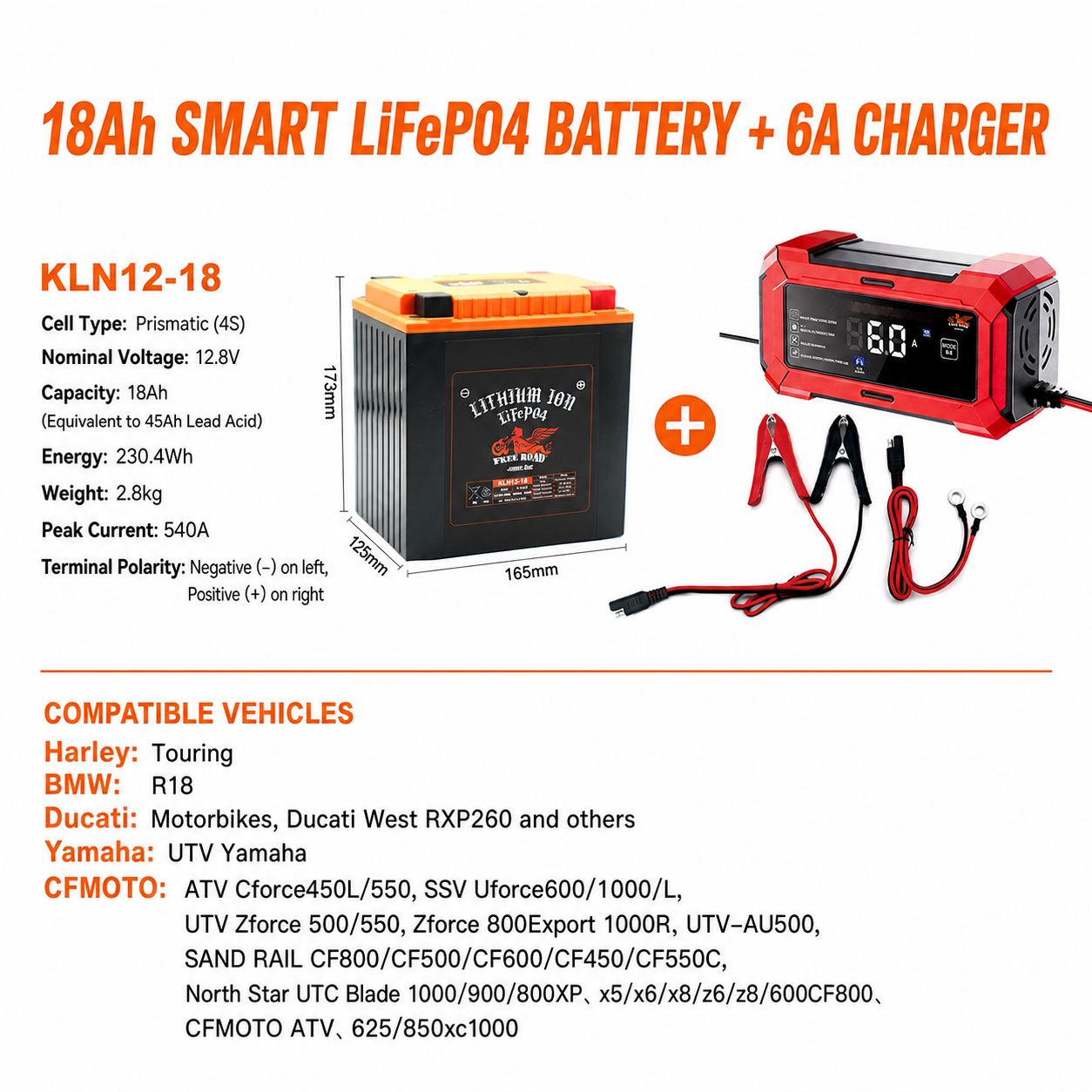18Ah battery with 6A charger