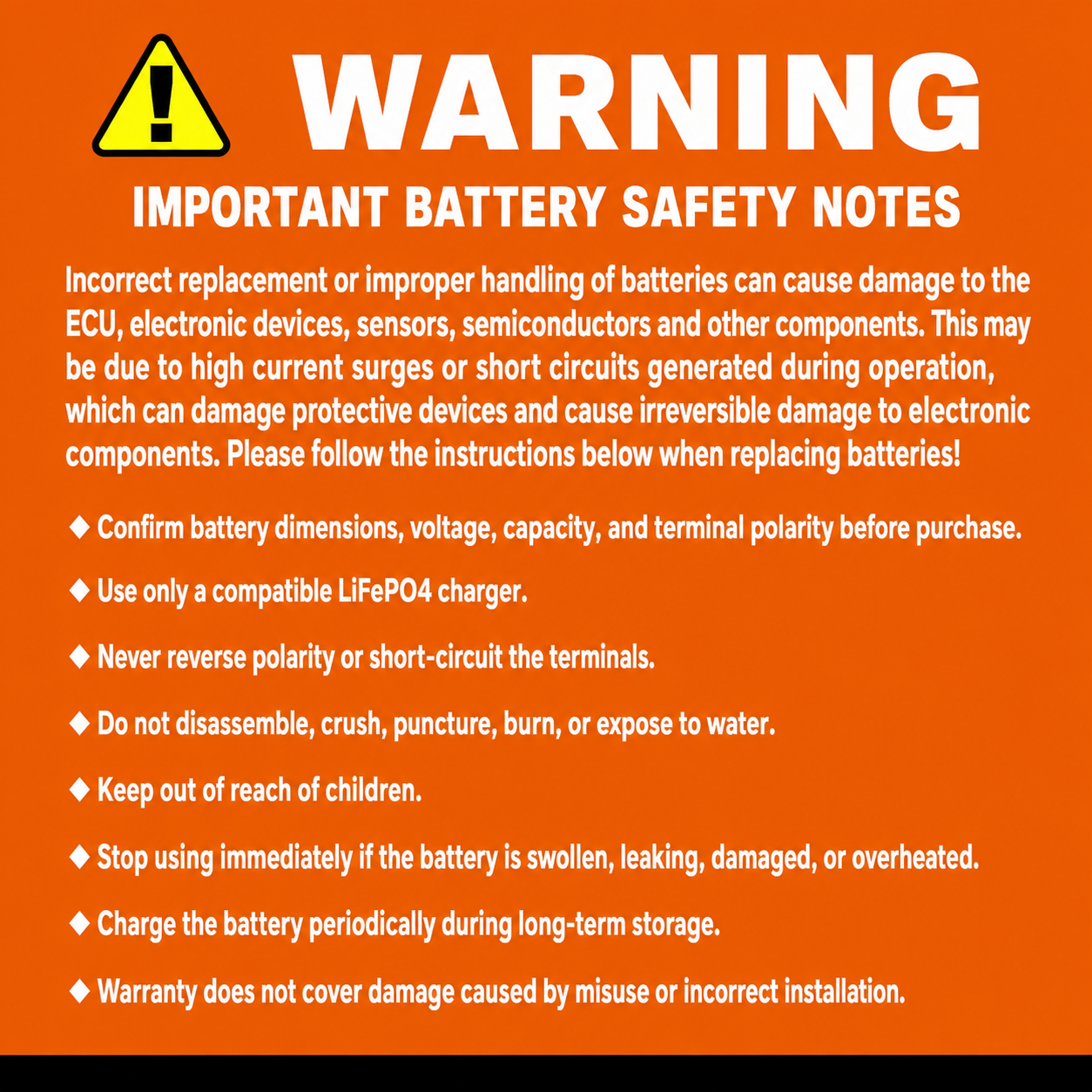 Battery safety warning