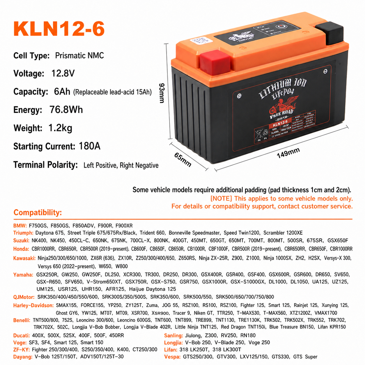 KLN12-6 6Ah battery