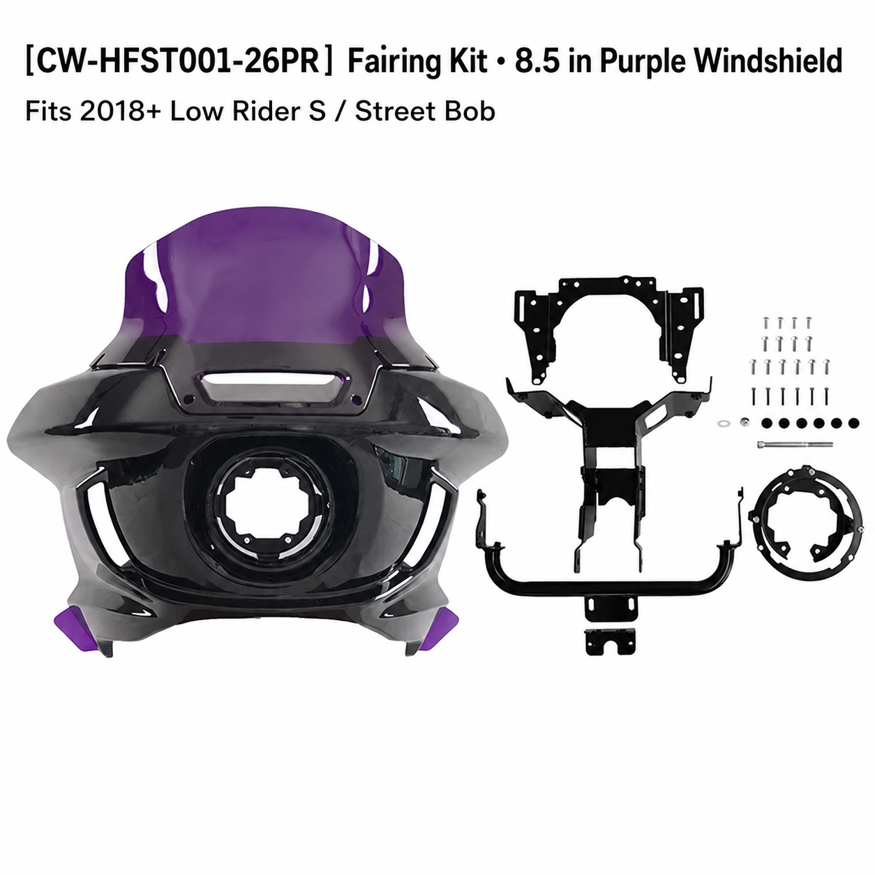 CW-HFST001-26PR • 8.5 in Purple Windshield