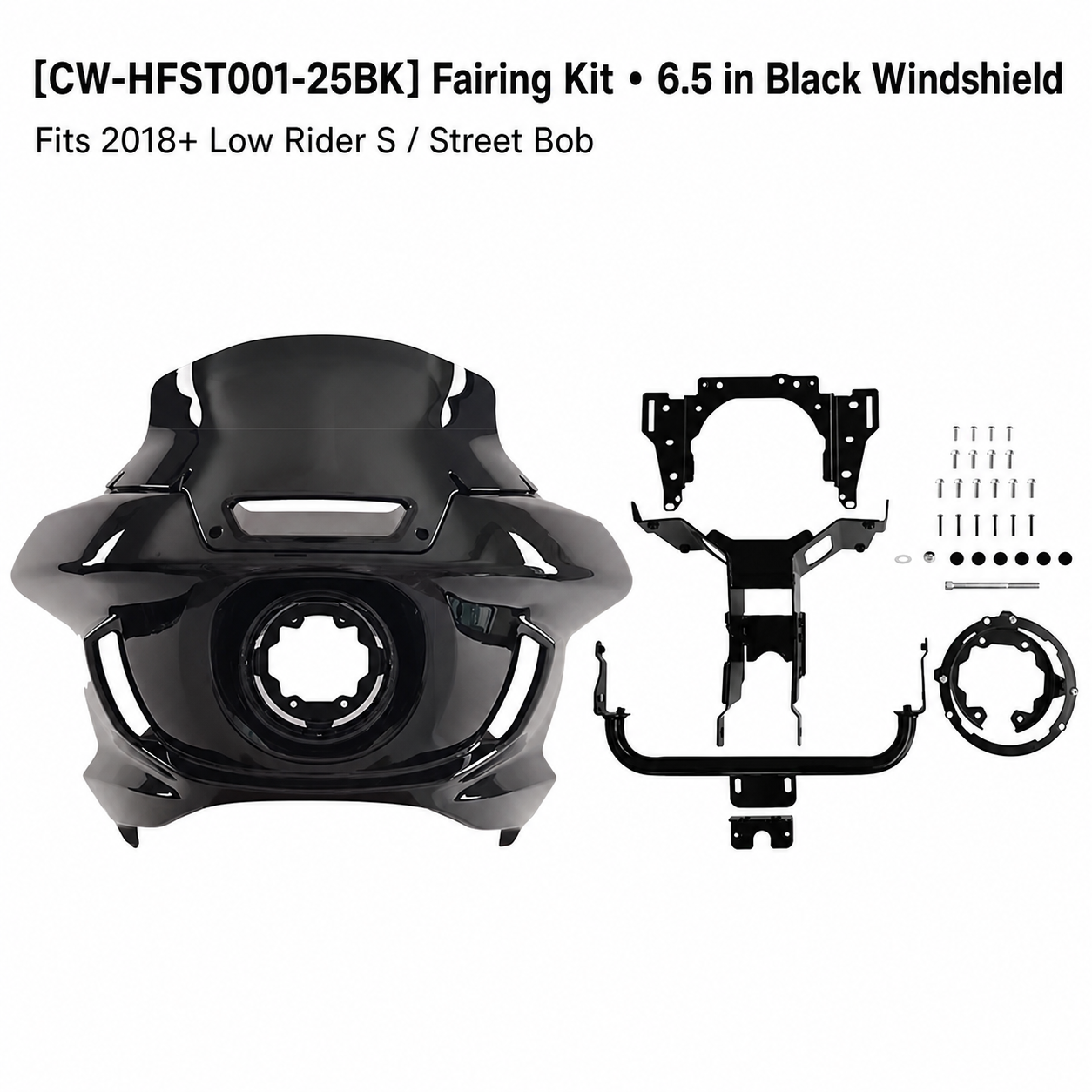CW-HFST001-25BK • 6.5 in Black Windshield
