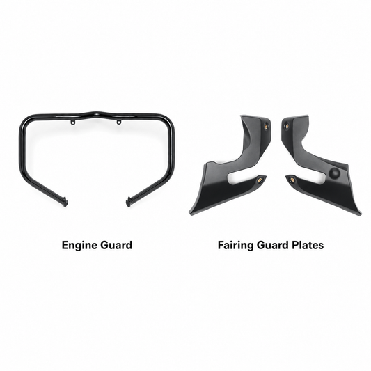Engine guard and fairing guard plate options