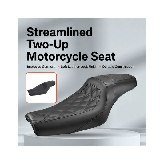 Streamlined two-up motorcycle seat