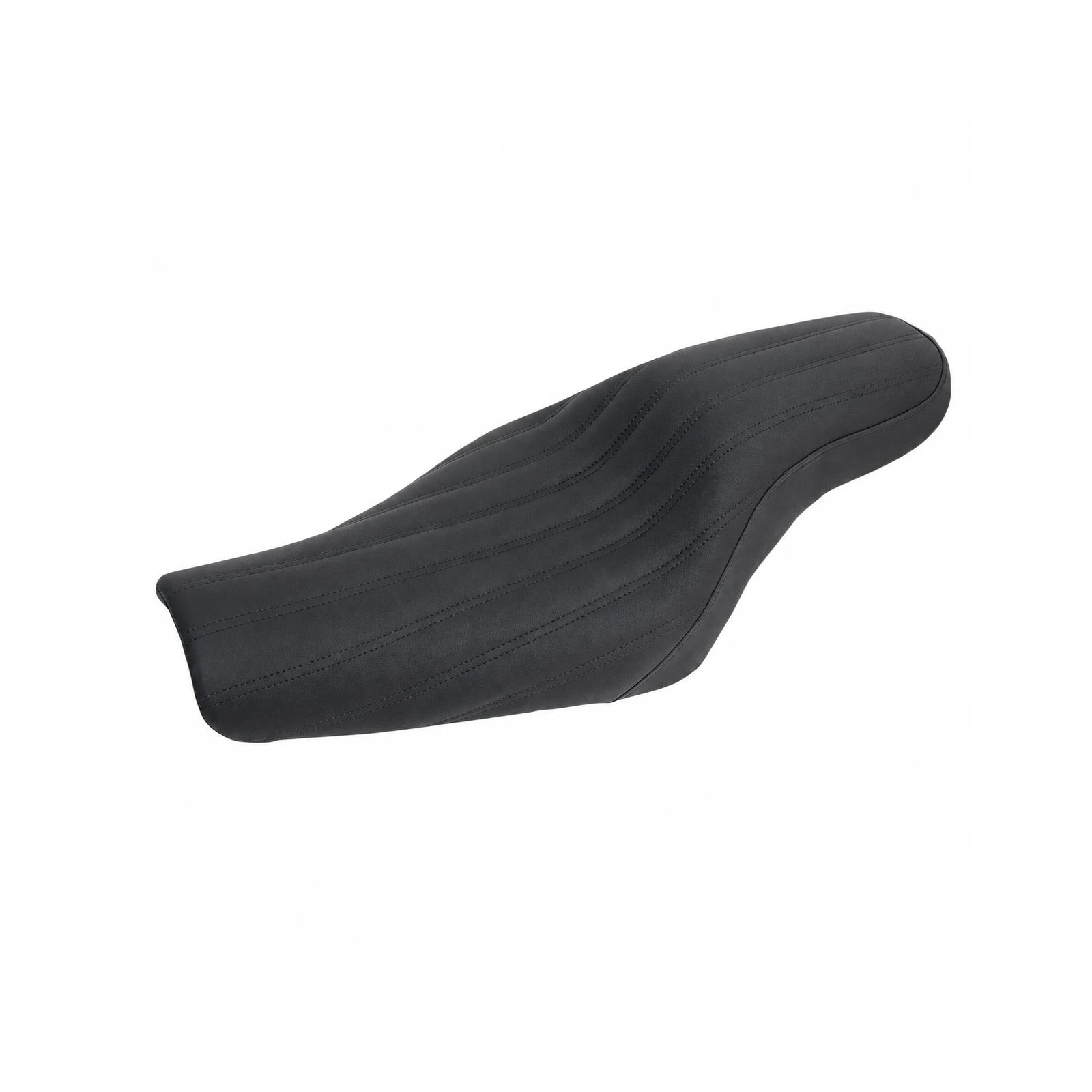 Black horizontal-stitched two-up seat