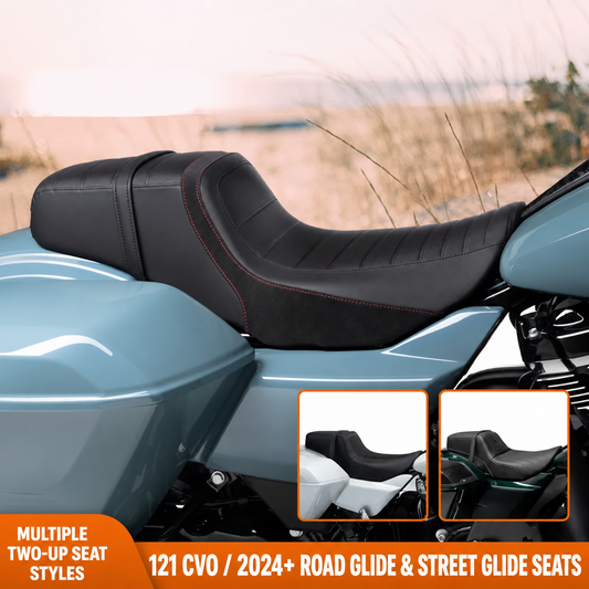 Two-up seat options for 2024+ Road Glide and Street Glide