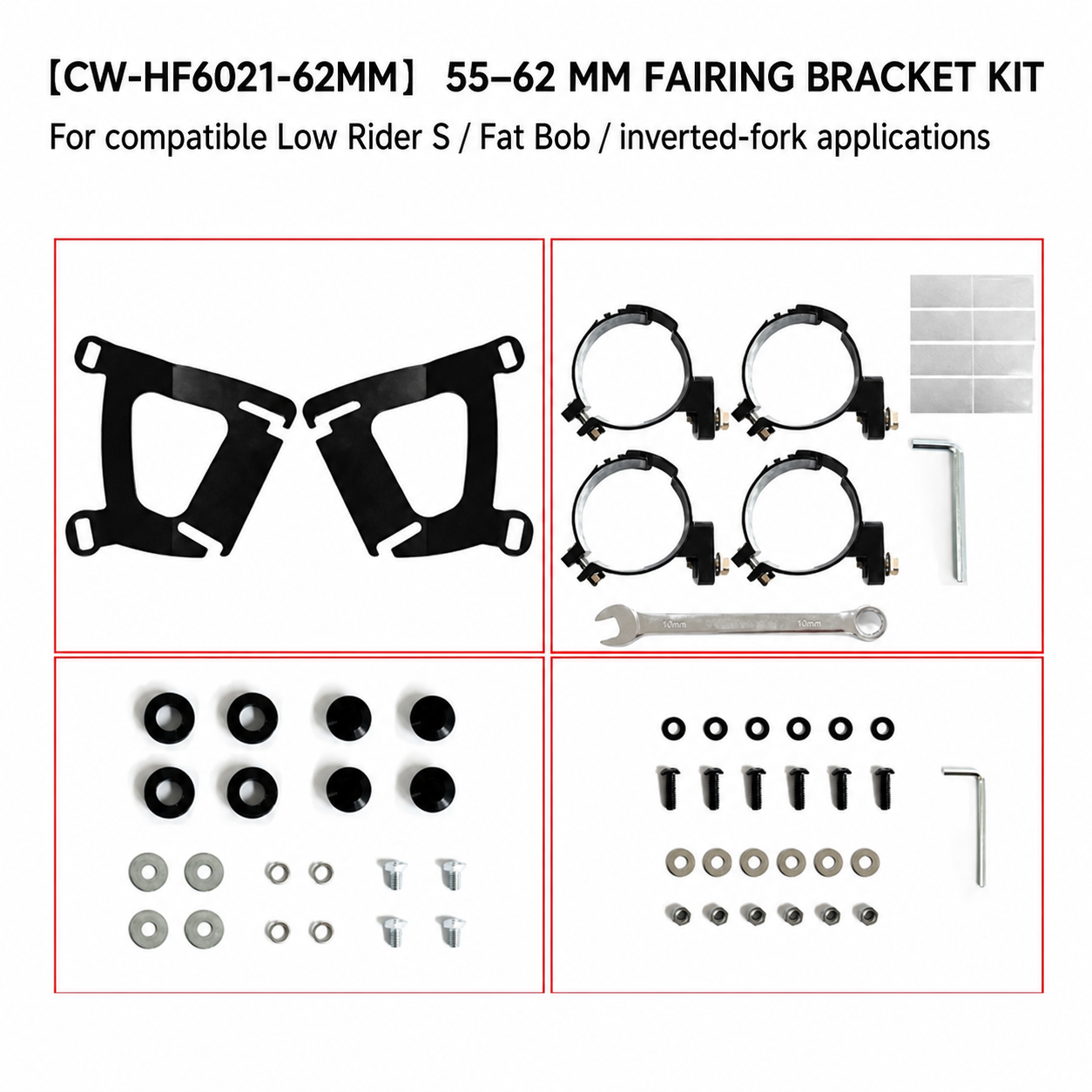 55 to 62 mm fairing bracket kit CW-HF6021-62MM