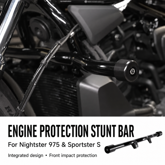 Engine protection stunt bar features and fitment