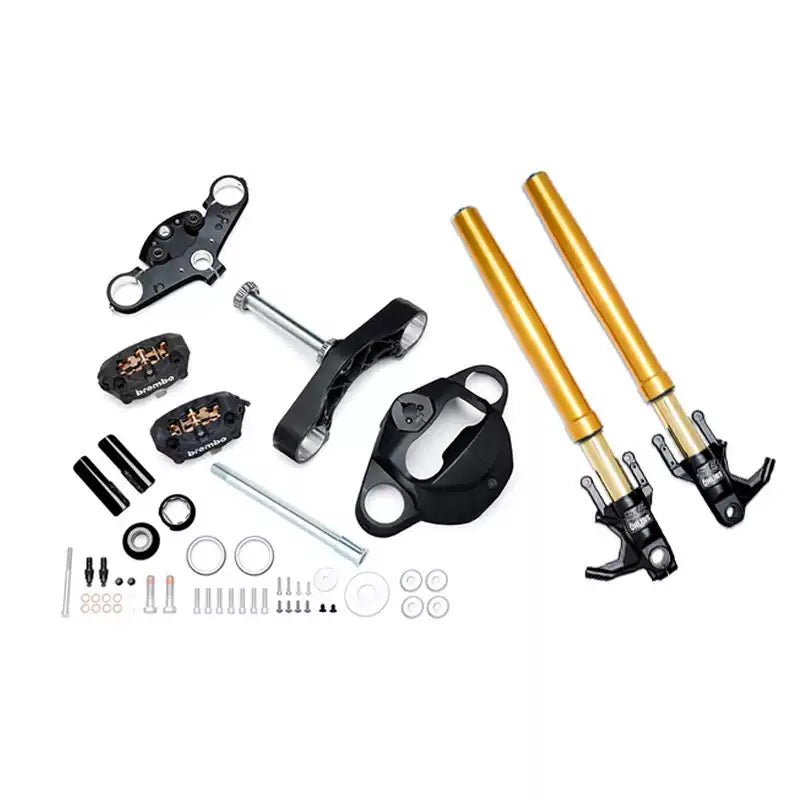 Inverted front fork conversion kit components