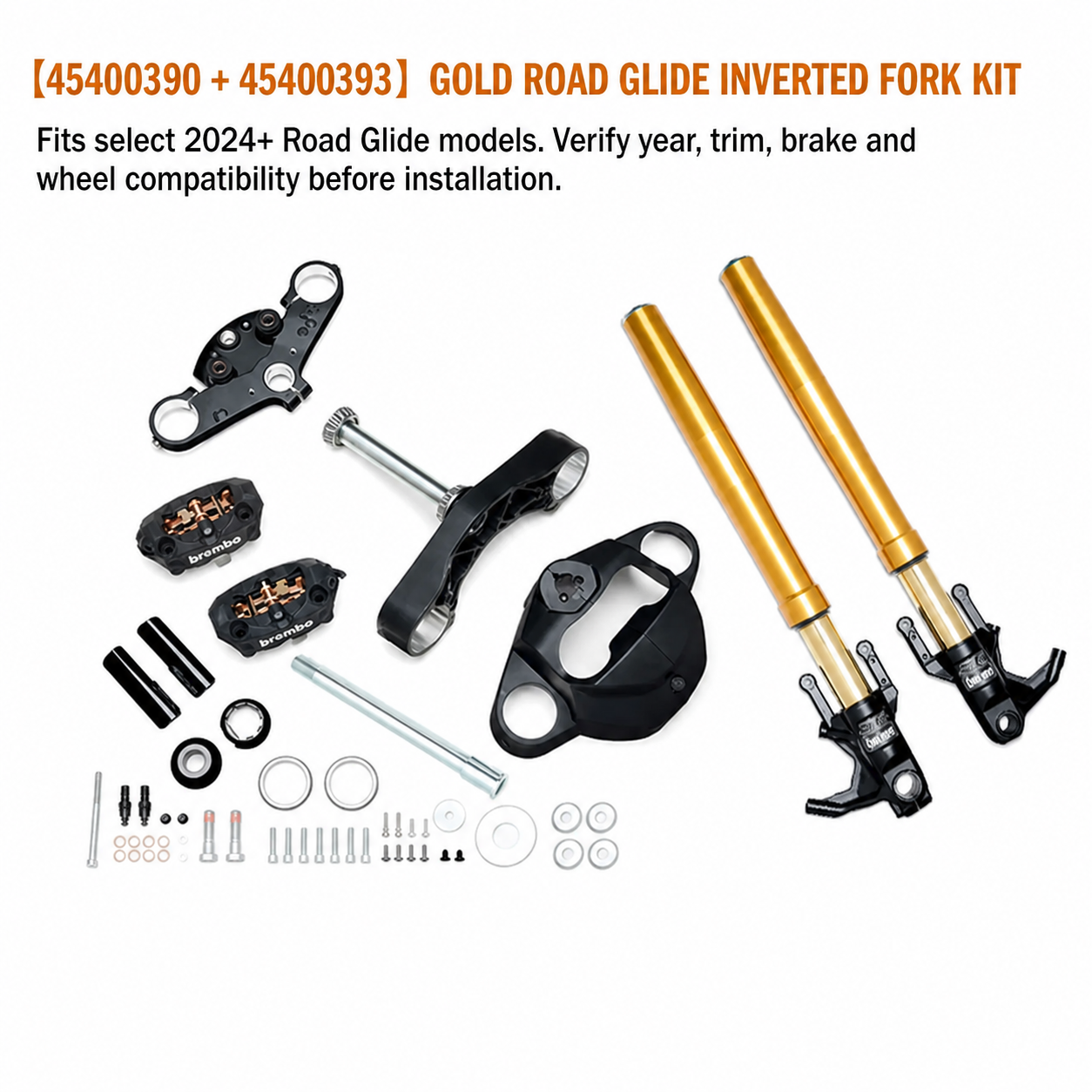 Gold Road Glide Inverted Fork Conversion Kit