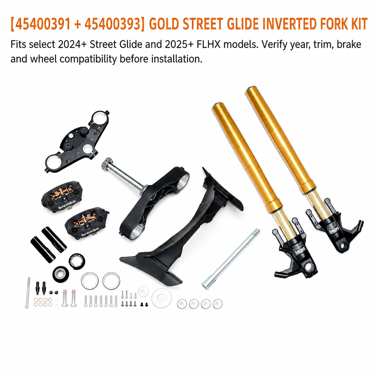 Gold Street Glide Inverted Fork Conversion Kit