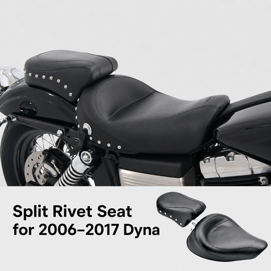Split rivet seat installed on 2006–2017 Dyna