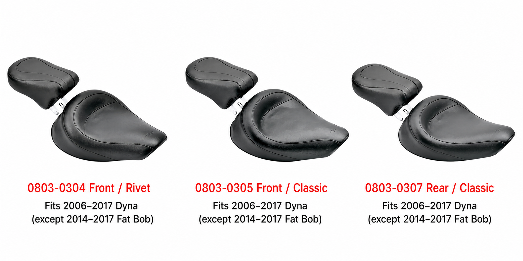Three split seat configurations and fitment