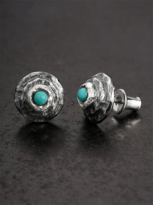 Natural Turquoise Sterling Silver Biker Stud Earring product view