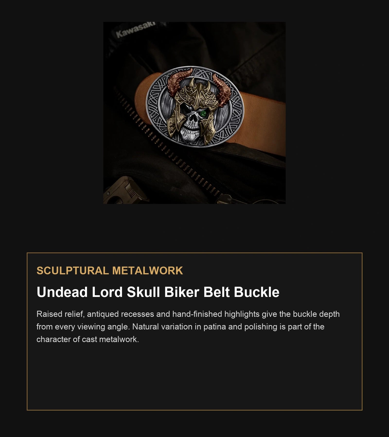 Undead Lord Skull Biker Belt Buckle craftsmanship guide in English