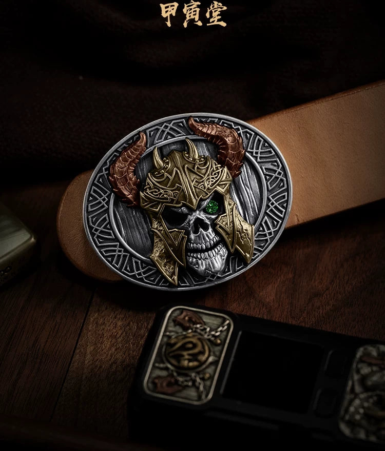 Undead Lord Skull Biker Belt Buckle detail view 1
