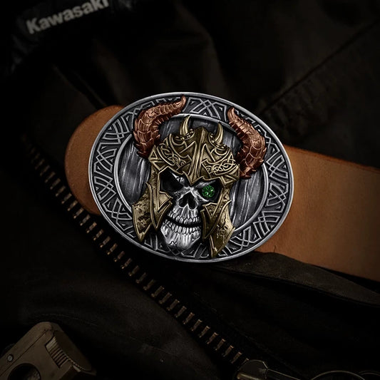 Undead Lord Skull Biker Belt Buckle product view