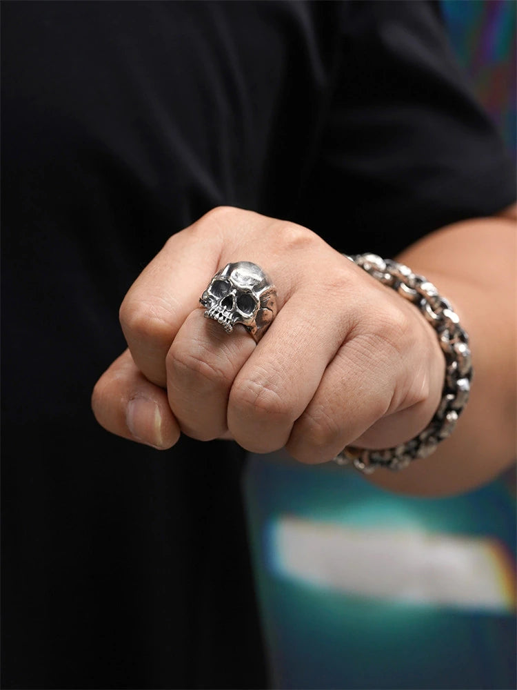 Undead Skull 925 Sterling Silver Biker Ring - view 4