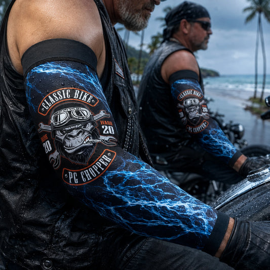 Smooth ice-silk performance motorcycle club arm sleeve