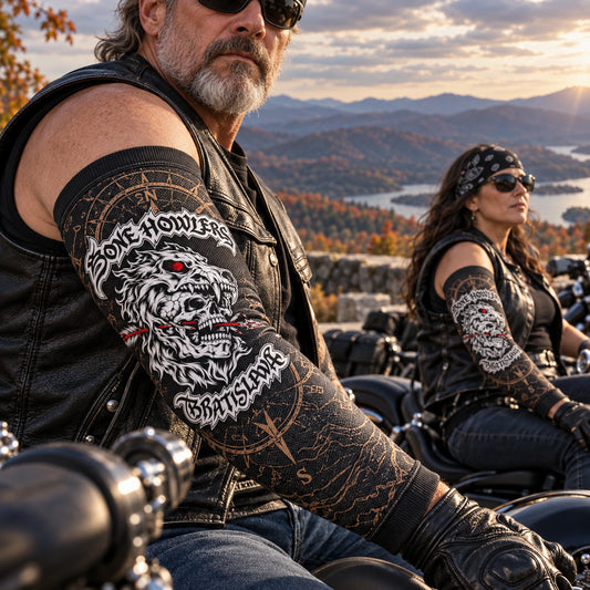 Soft thermal stretch motorcycle club arm sleeve