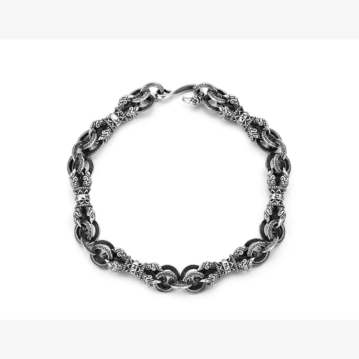 Vajra Sterling Silver Biker Bracelet – product view