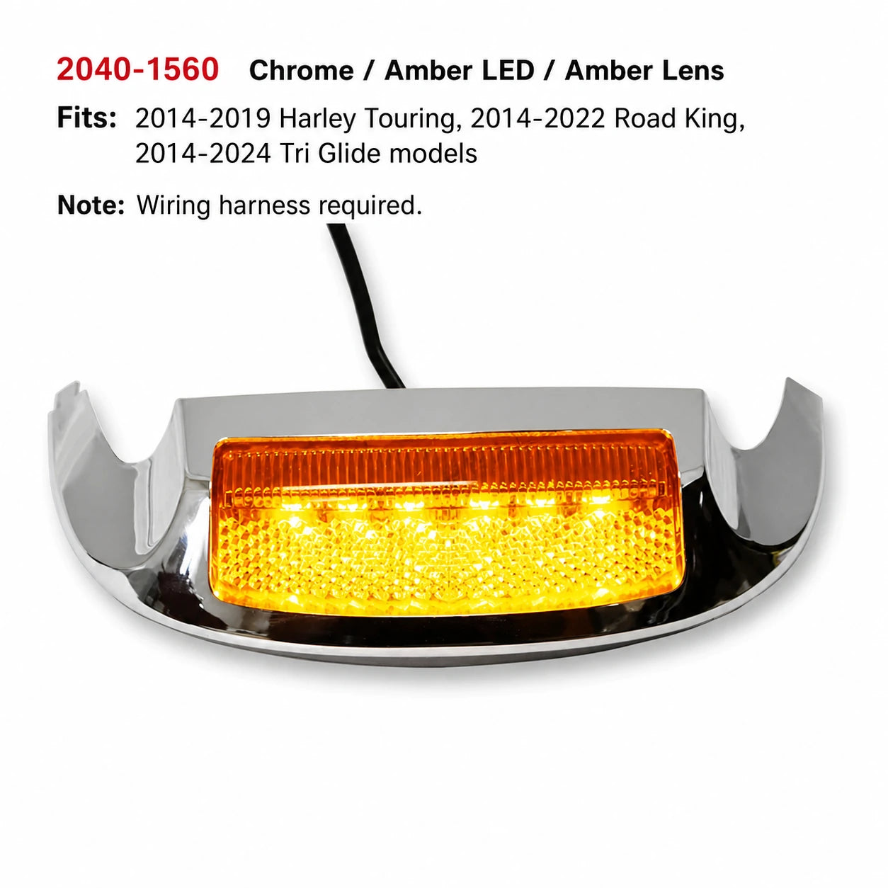 2040-1560 chrome amber LED amber lens Harley front fender light