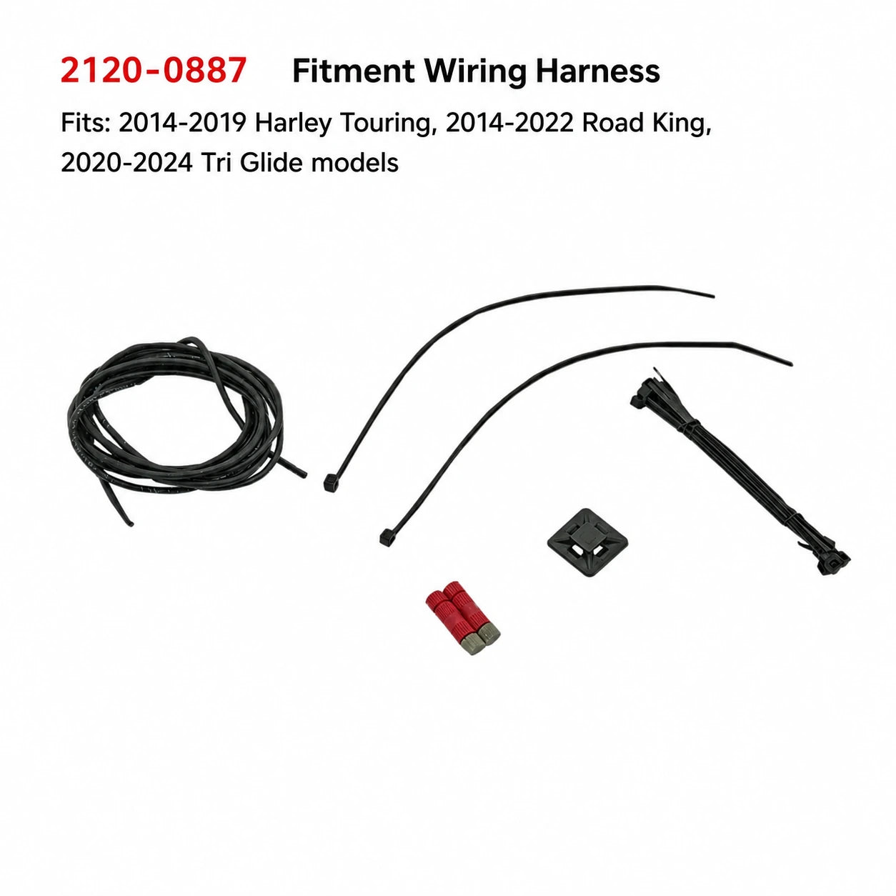2120-0887 wiring harness for Harley front fender LED accent light