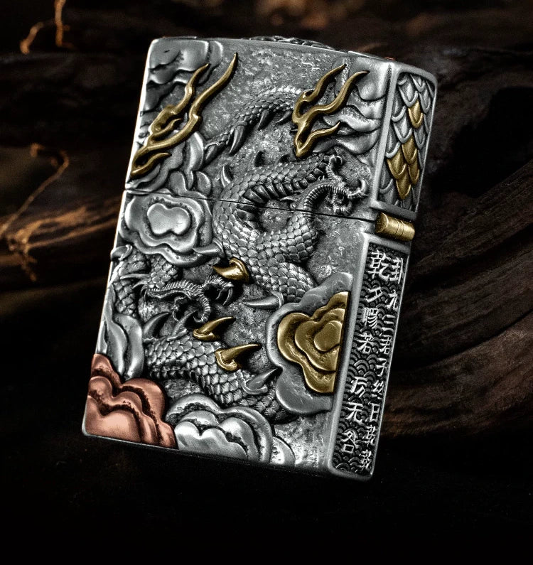 Vigilant Dragon 3D Relief Biker Lighter – clean product detail view 1