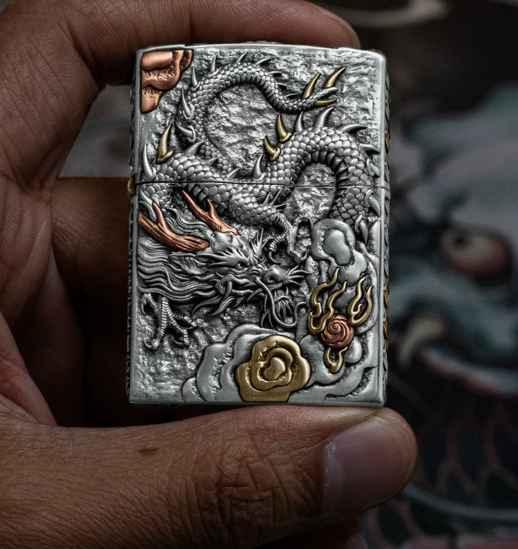 Vigilant Dragon 3D Relief Biker Lighter – clean product detail view 2