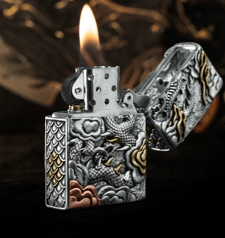 Vigilant Dragon 3D Relief Biker Lighter – clean product detail view 4