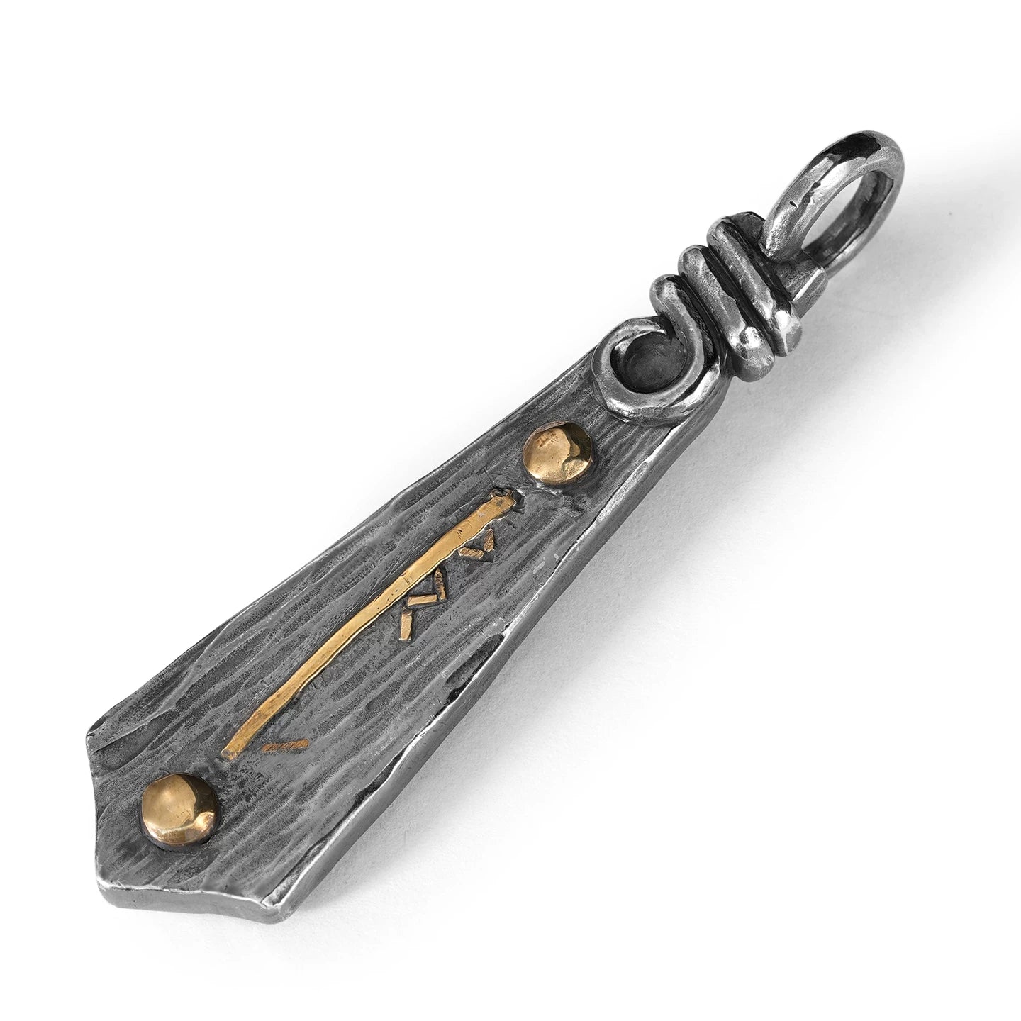 Complete Viking rune sterling silver pendant on white