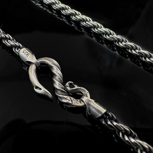 Viking Twist Sterling Silver Biker Necklace - view 1