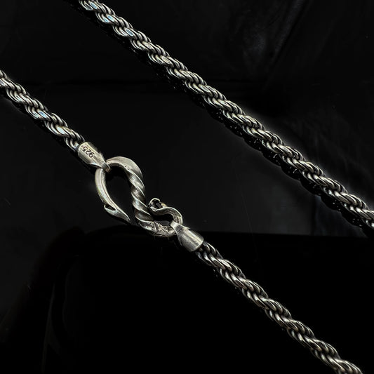 Viking Twist Sterling Silver Biker Necklace - view 2