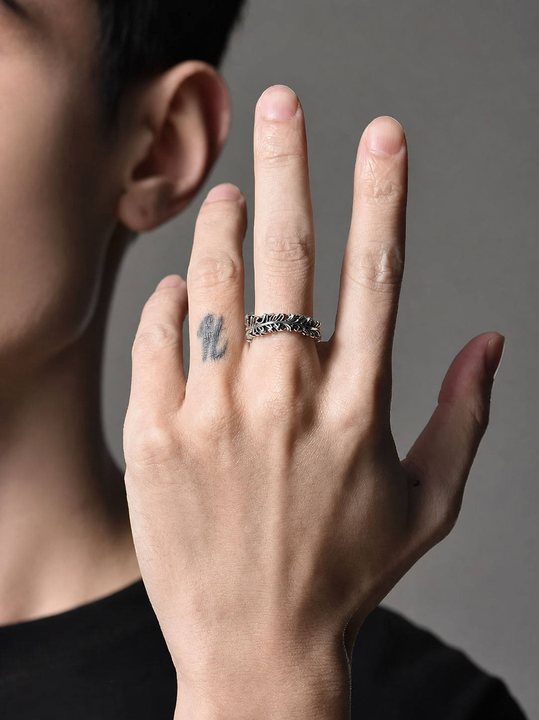 Vine Open Sterling Silver Ring - product view 4