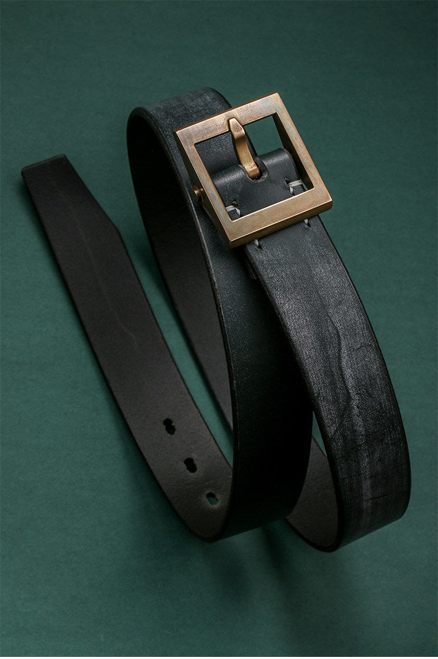 Vintage Maverick Bridle Leather Biker Belt — detail view 1