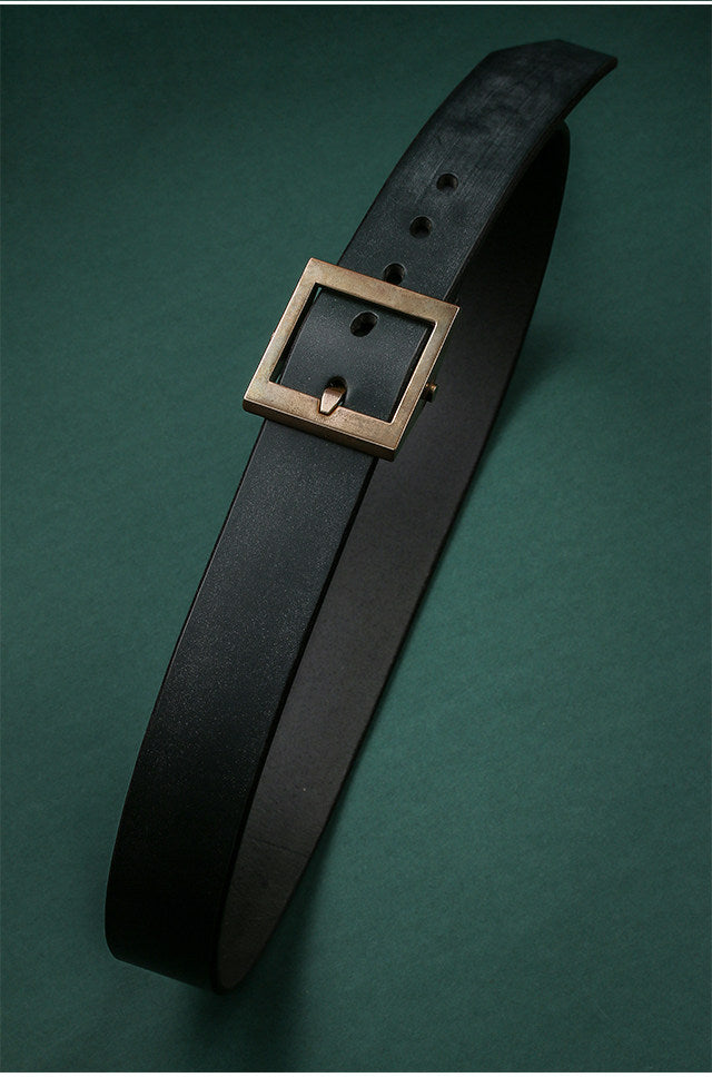 Vintage Maverick Bridle Leather Biker Belt — detail view 3