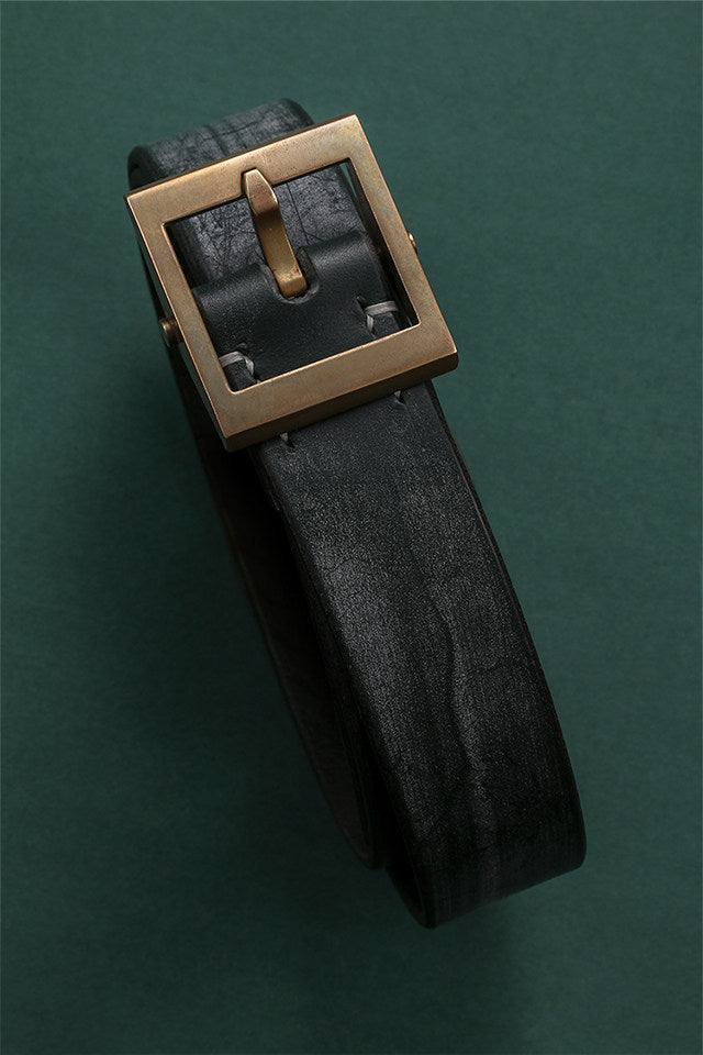 Vintage Maverick Bridle Leather Biker Belt — detail view 4