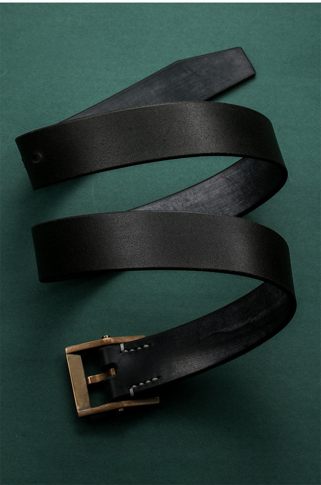 Vintage Maverick Bridle Leather Biker Belt — detail view 6