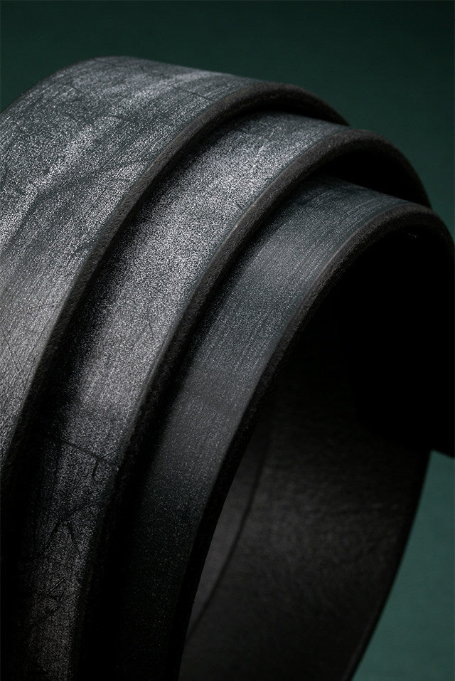 Vintage Maverick Bridle Leather Biker Belt — detail view 9
