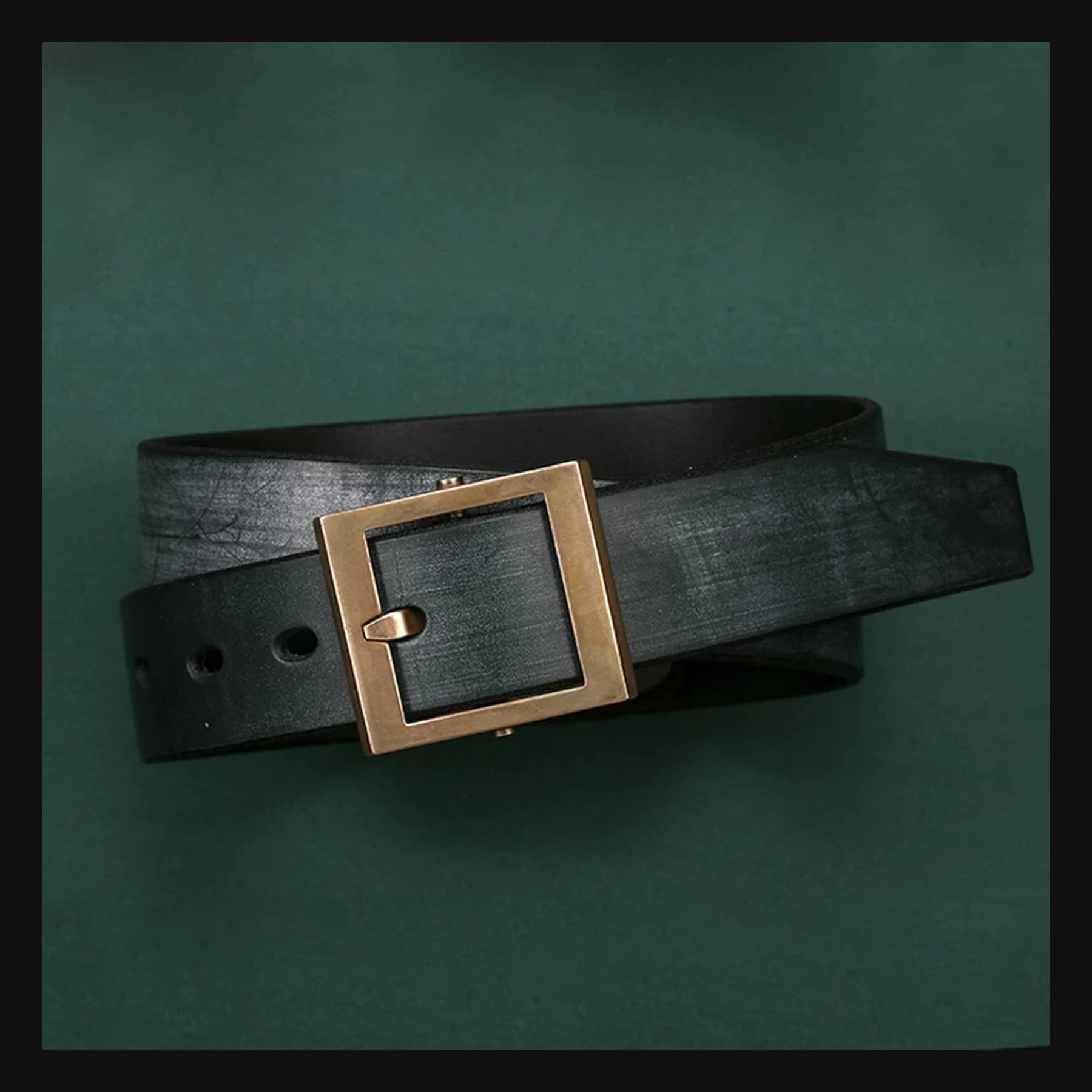 Vintage Maverick Bridle Leather Biker Belt product view