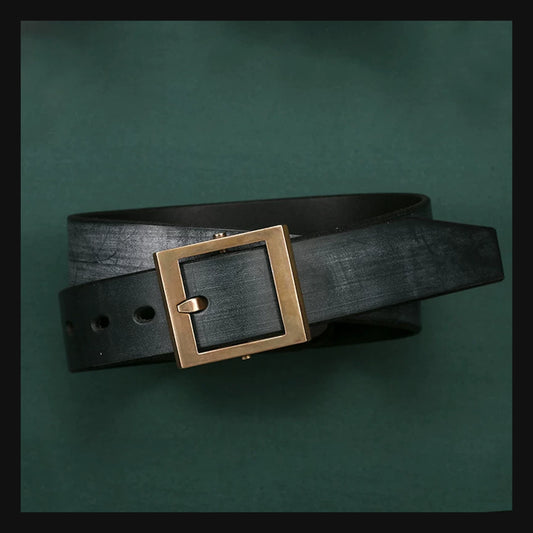 Vintage Maverick Bridle Leather Biker Belt product view