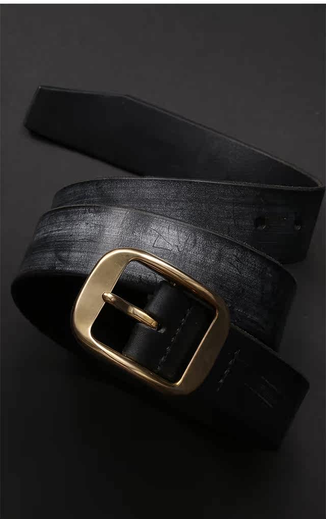 Wanderer Bridle Leather Pin Buckle Biker Belt — detail view 1
