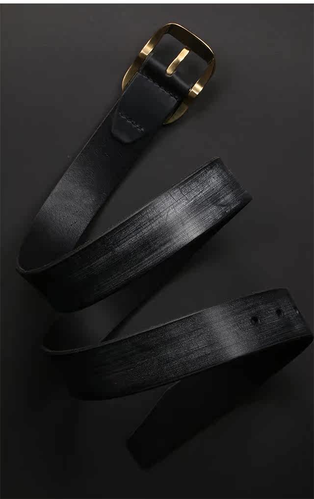 Wanderer Bridle Leather Pin Buckle Biker Belt — detail view 3