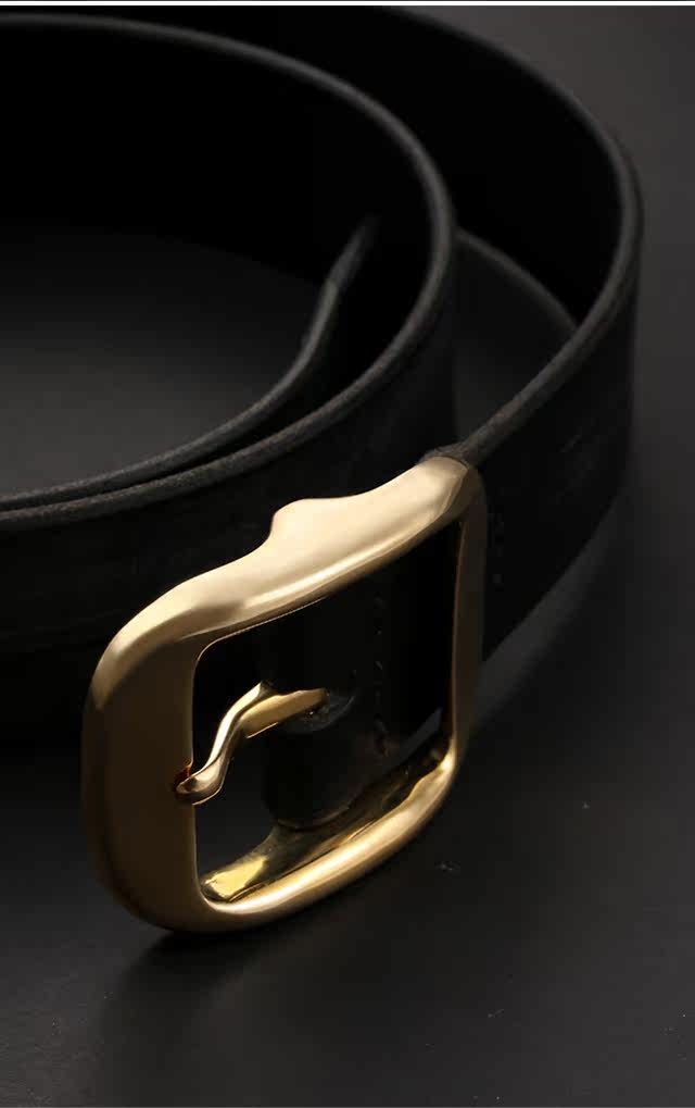 Wanderer Bridle Leather Pin Buckle Biker Belt — detail view 6